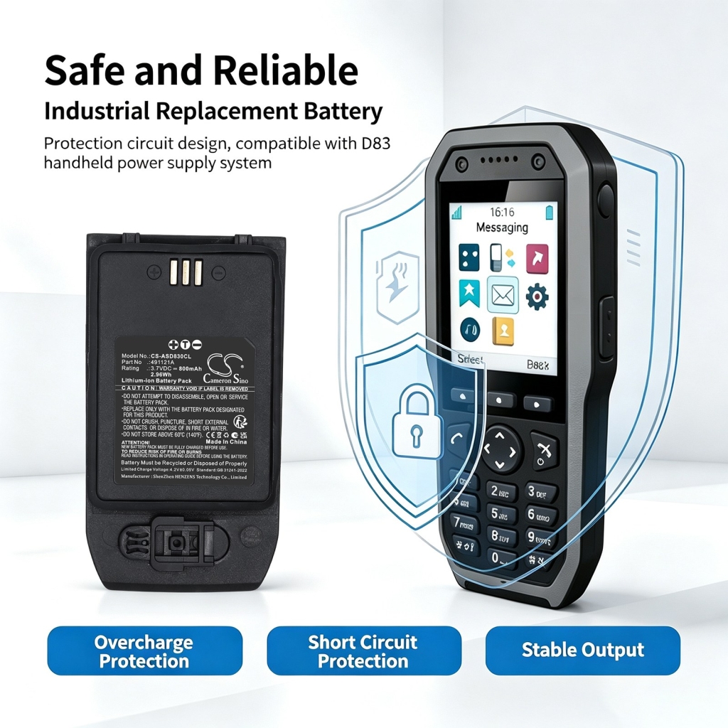 Batterie compatibile con Ascom D83 D83 Messenger Talker CS-ASD830CL
