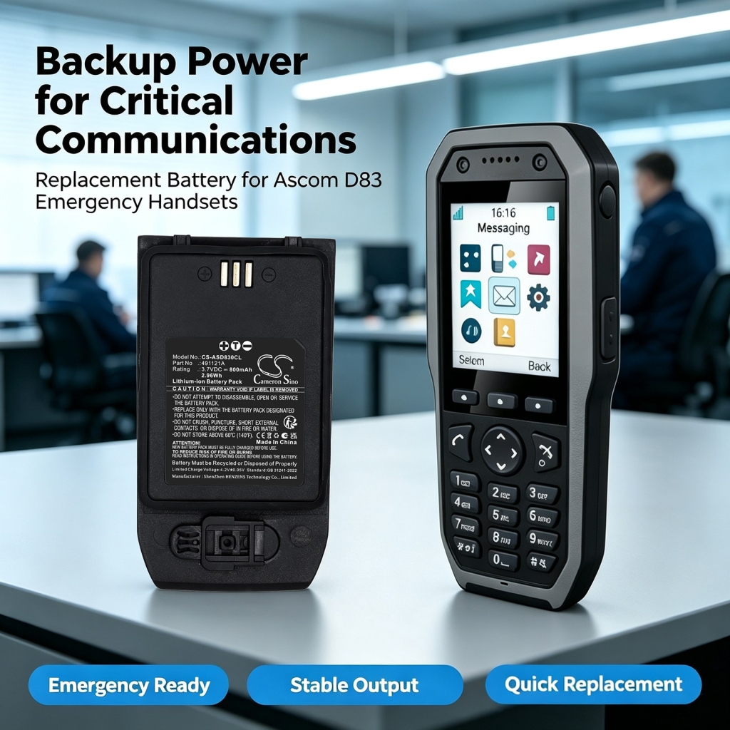 Batterie compatibile con Ascom D83 D83 Messenger Talker CS-ASD830CL
