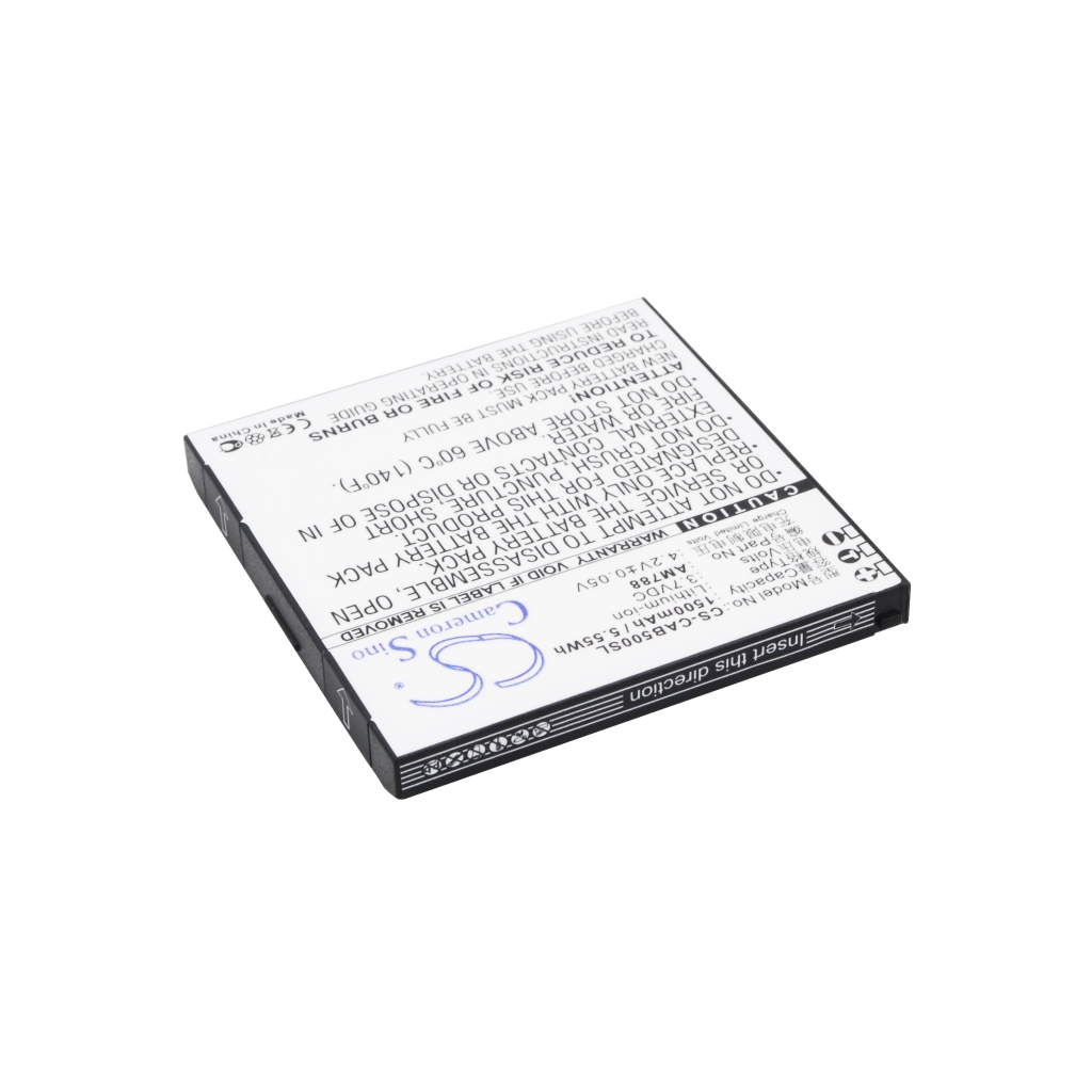 Retro della batteria CS-CAB500SL con testo cinese ed etichetta capovolta