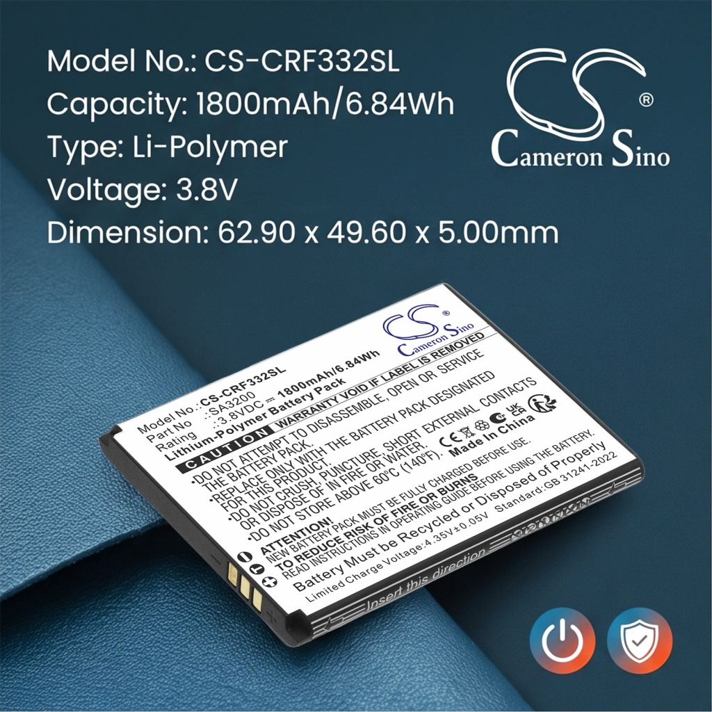 Batterie compatibile con Consumer Cellular Iris Flip CS-CRF332SL