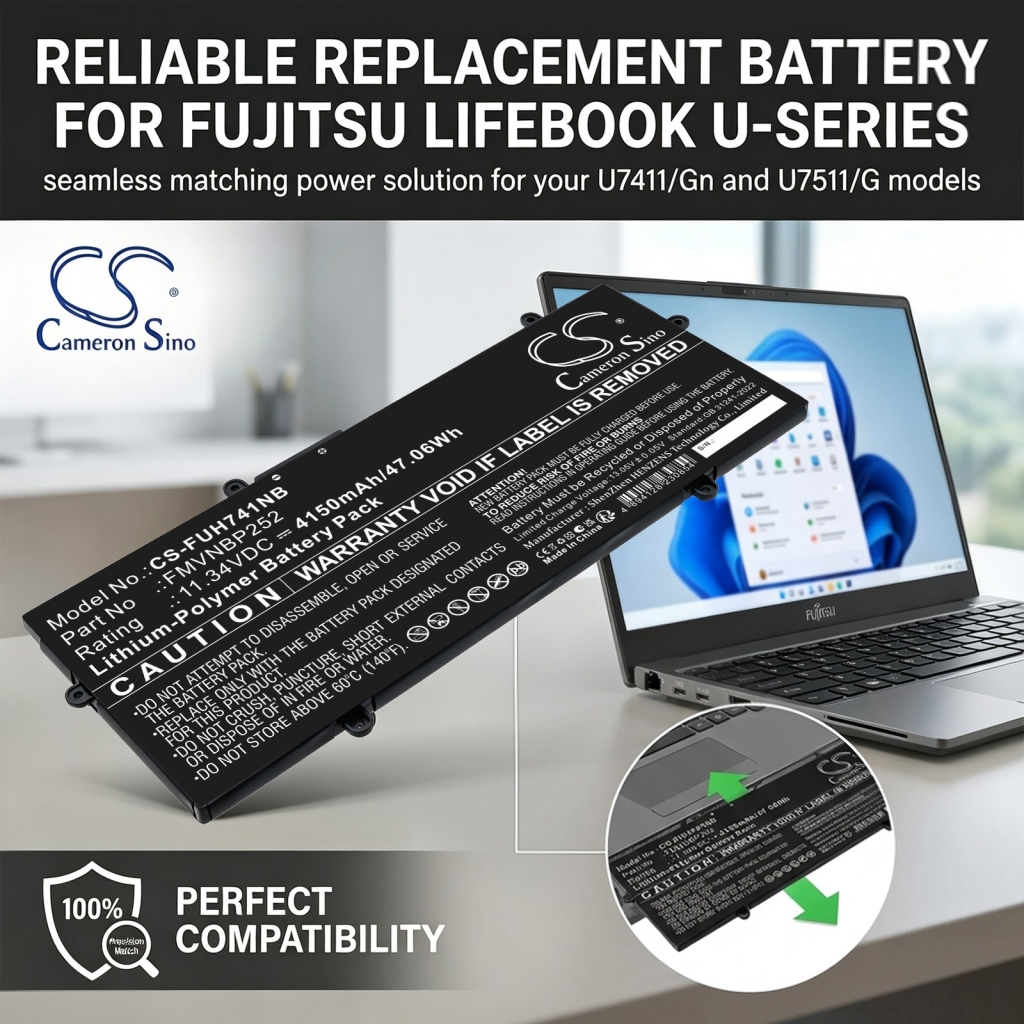 Batterie compatibile con Fujitsu LifeBook U7411/G U7511/G CS-FUH741NB