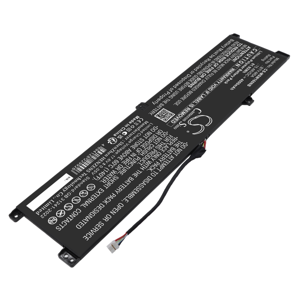 Batterie compatibile con MSI B14VFKG-056UK B14VFKG-056UK CS-MSW160NB