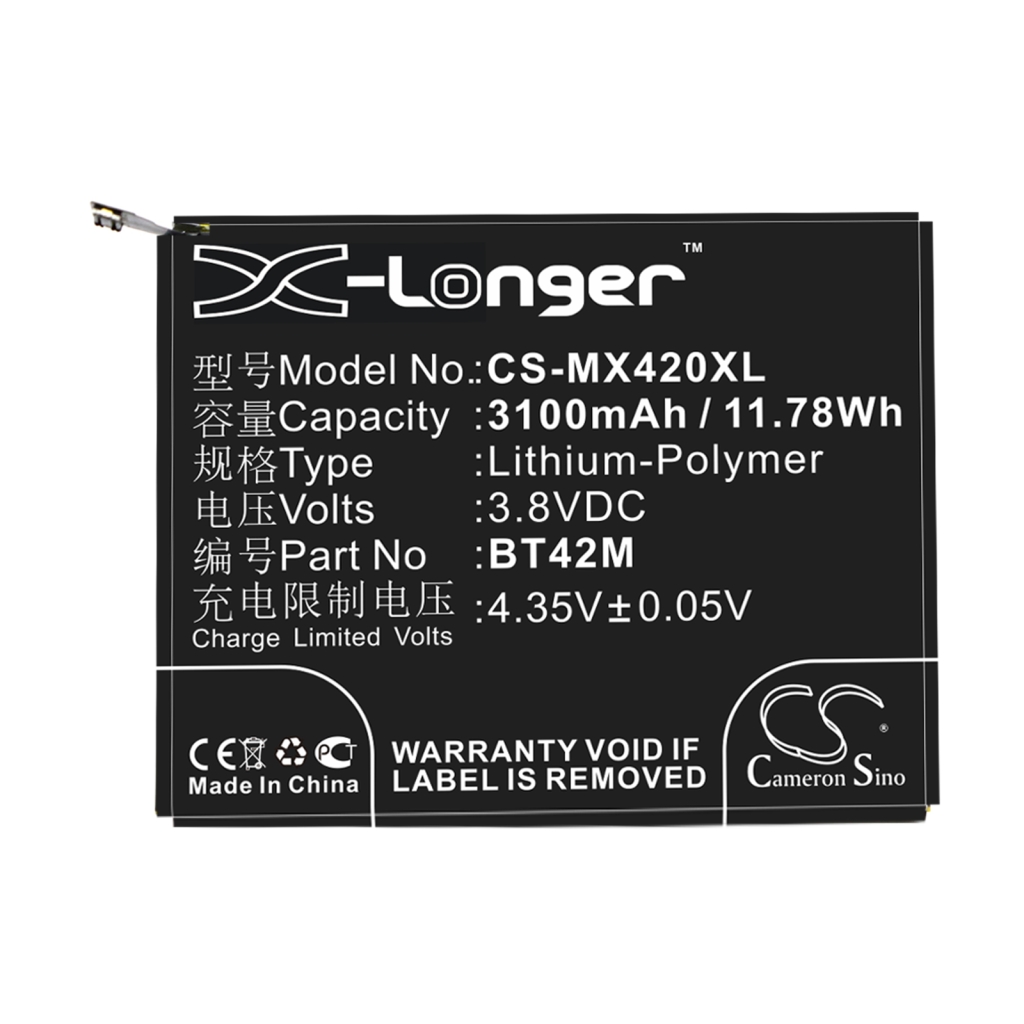 Batterie compatibile con MeiZu Blue Charm Metal CS-MX420XL