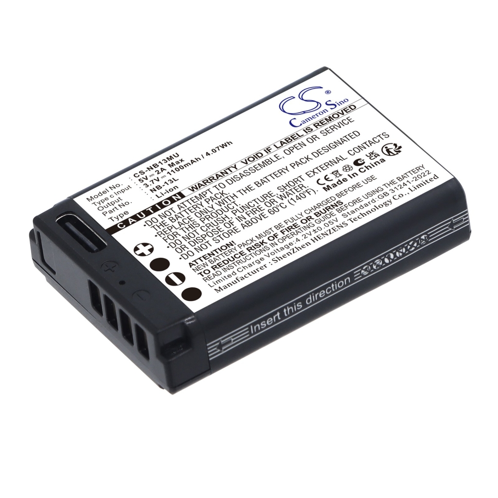 Batterie compatibile con Canon PowerShot G1 X Mark III G5 X G5 X Mark II CS-NB13MU