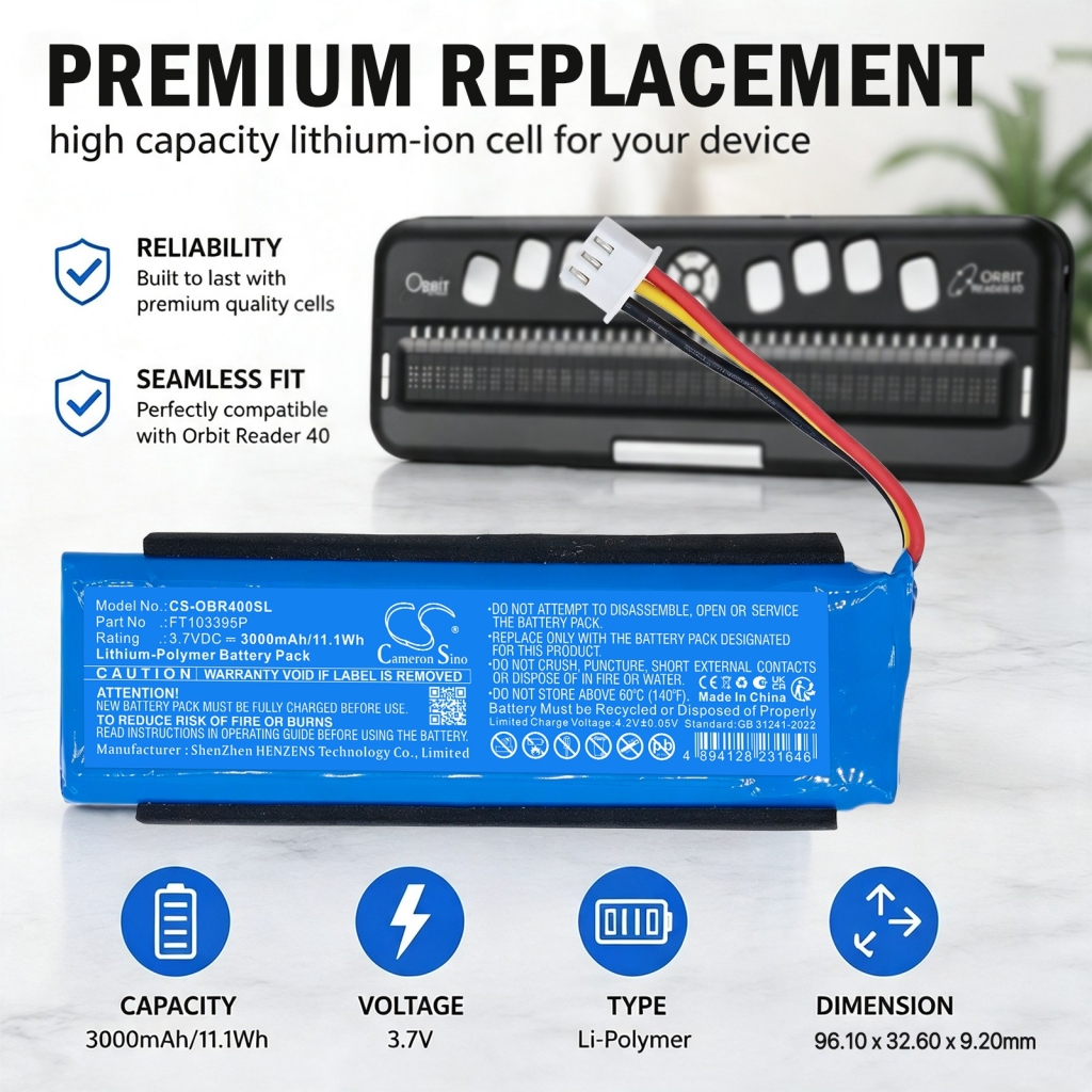 Batterie compatibile con Orbit Reader 40 CS-OBR400SL