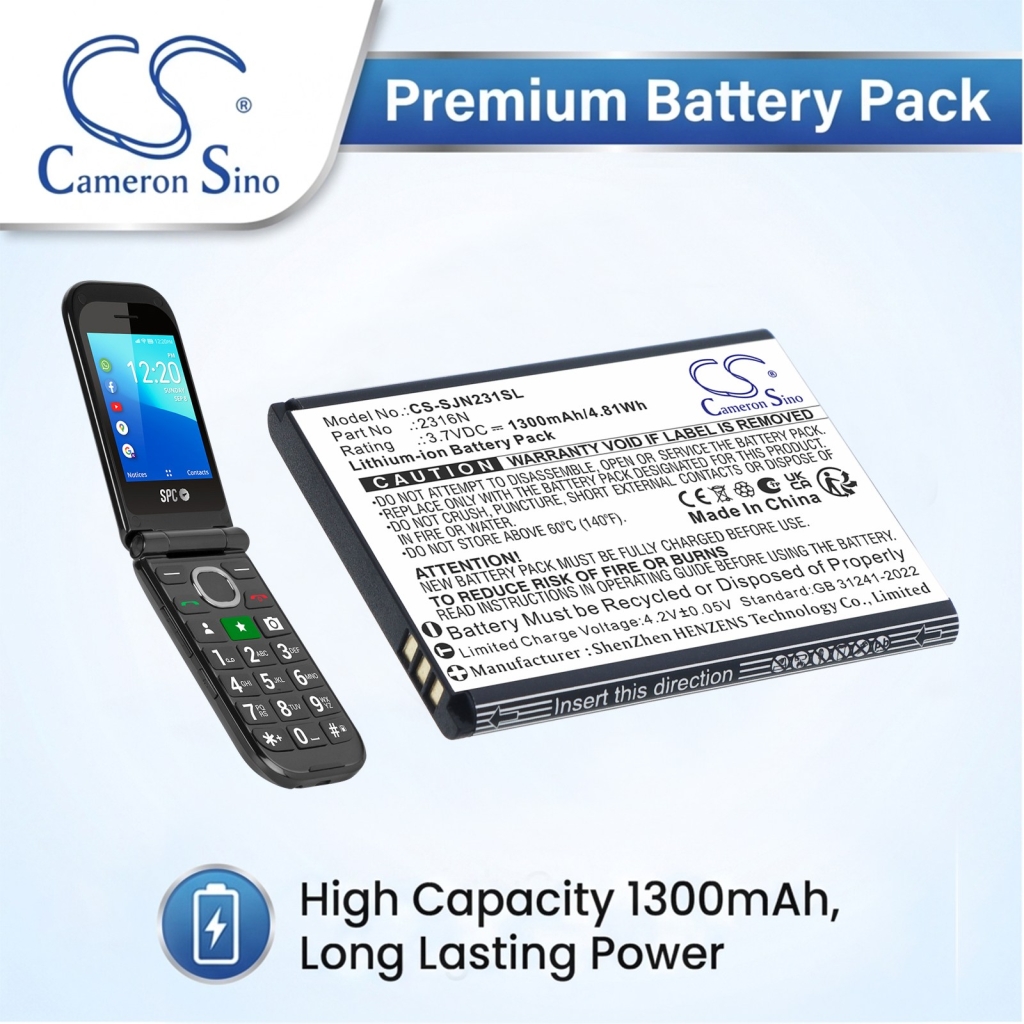 Batterie compatibile con SPC Jasper 2 4G 2316N 2327N CS-SJN231SL