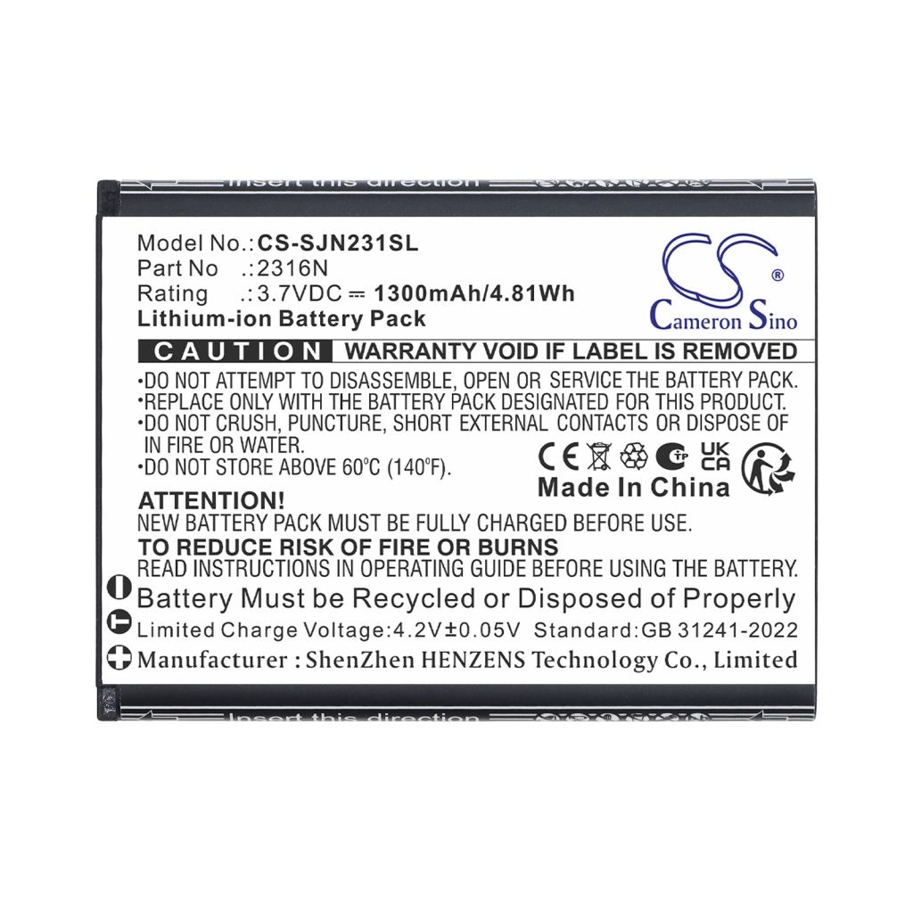 Batterie compatibile con SPC Jasper 2 4G 2316N 2327N CS-SJN231SL