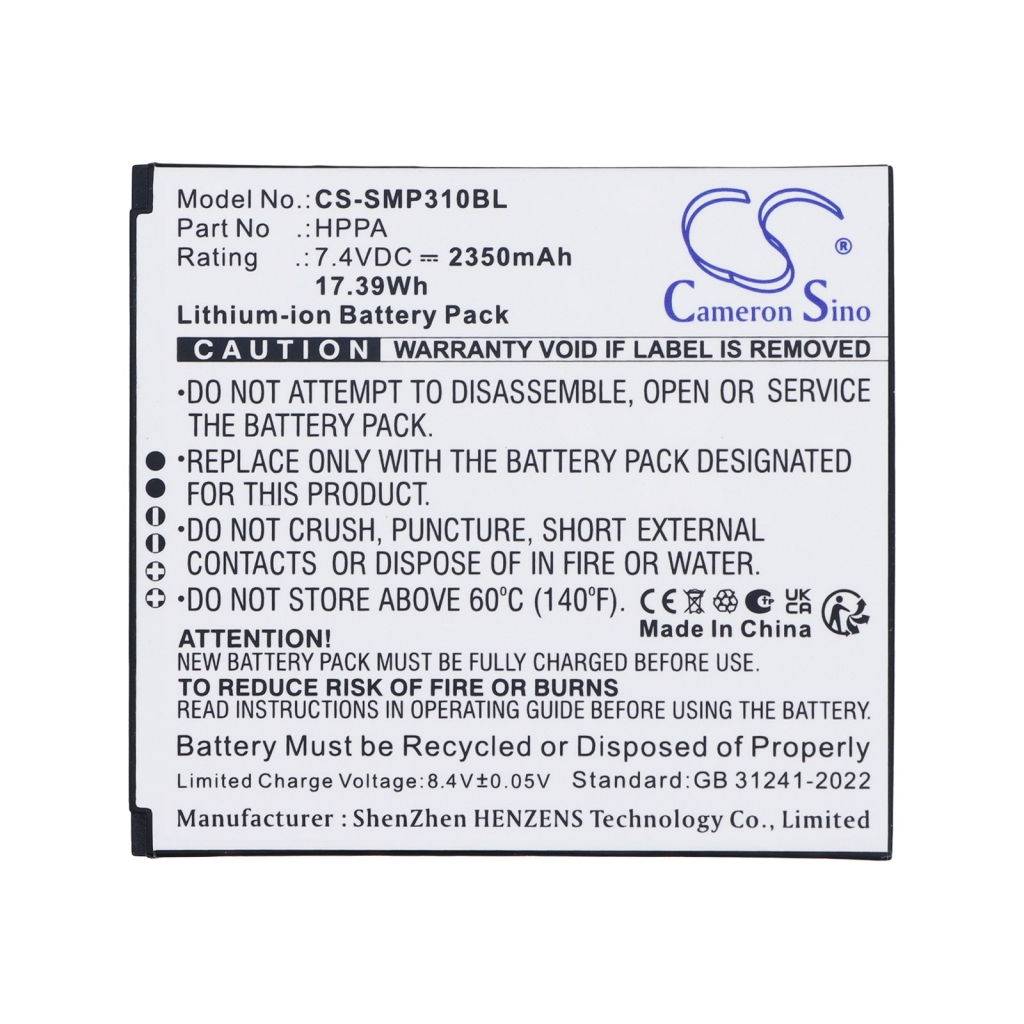 Batterie compatibile con Sunmi P3 P3 CS-SMP310BL