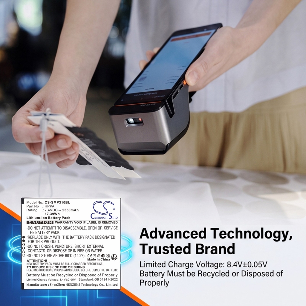 Batterie compatibile con Sunmi P3 P3 CS-SMP310BL