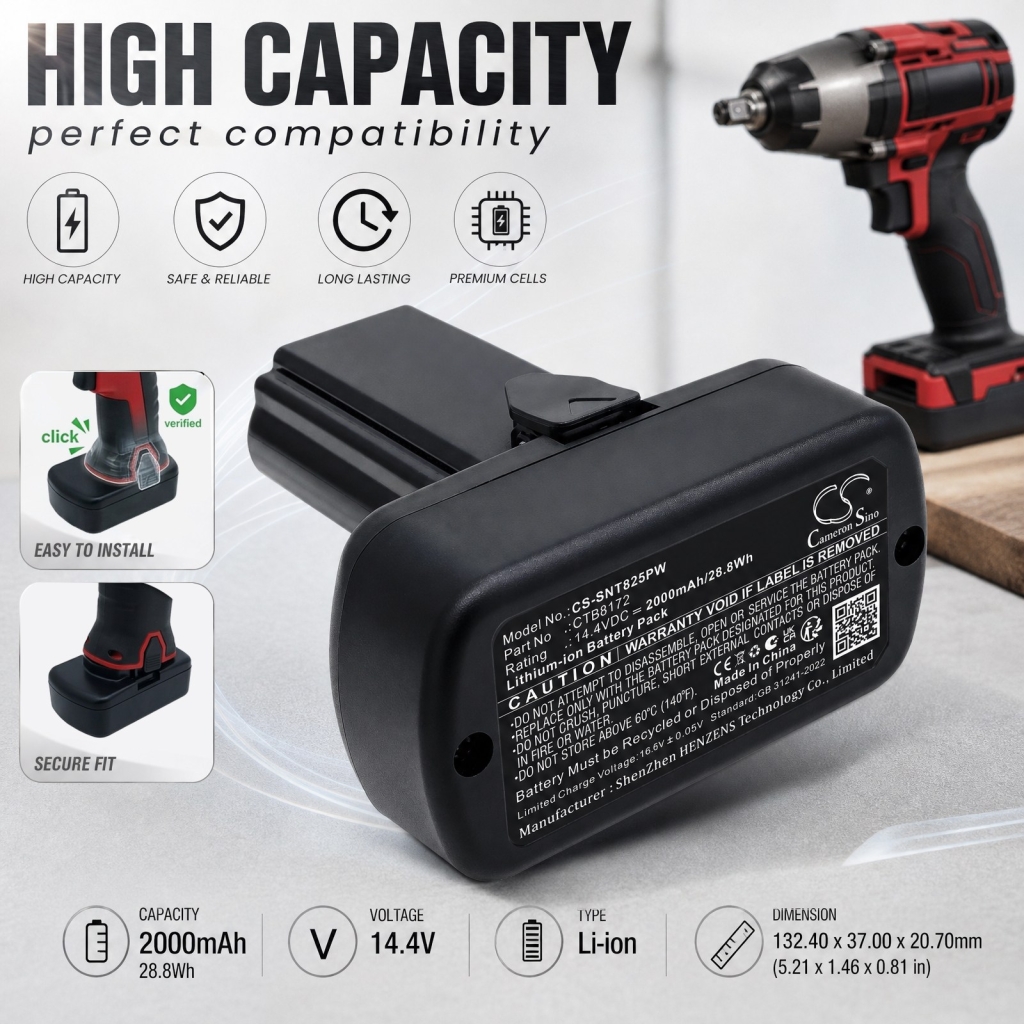 Batterie compatibile con Snap-On CT725 CT725 CS-SNT825PW