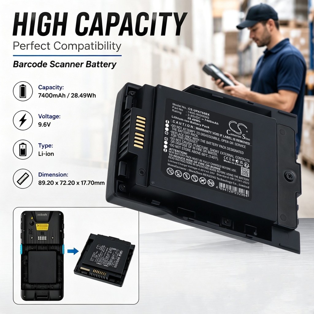 Batterie compatibile con Unitech PA768 PA768 Rugged Mobile Computer CS-UPA768BX