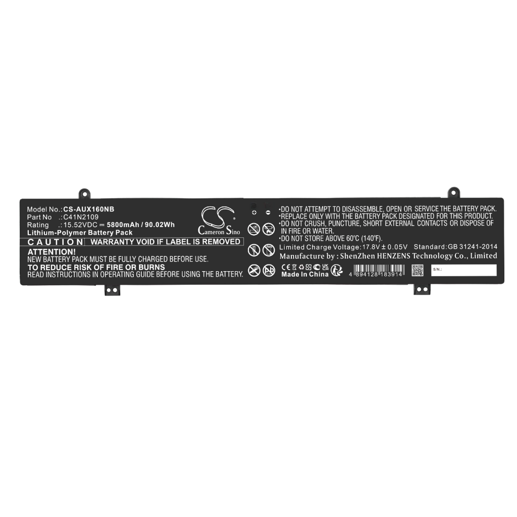 Batteria notebook Asus ROG Flow X16 GV601RE-M5057X (CS-AUX160NB)