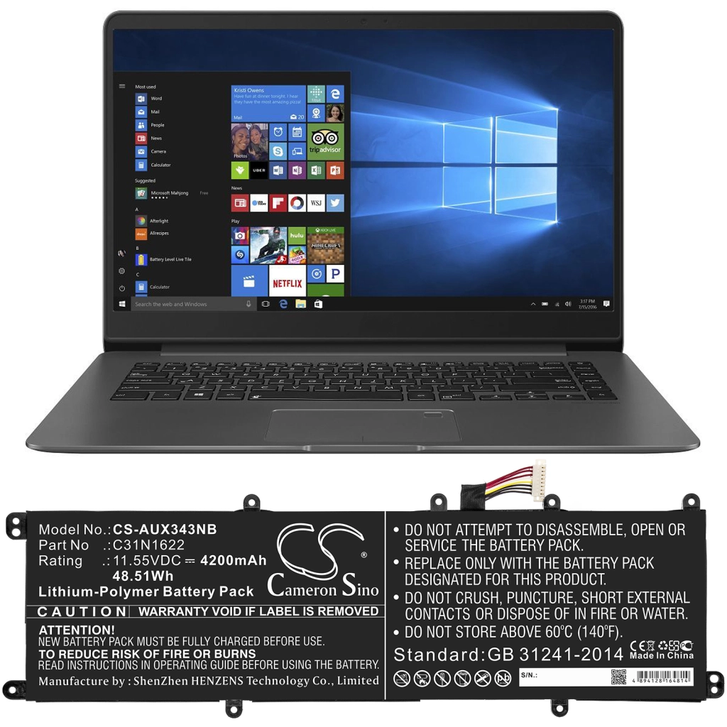 Batteria notebook Asus UX530UQ-2B (CS-AUX343NB)