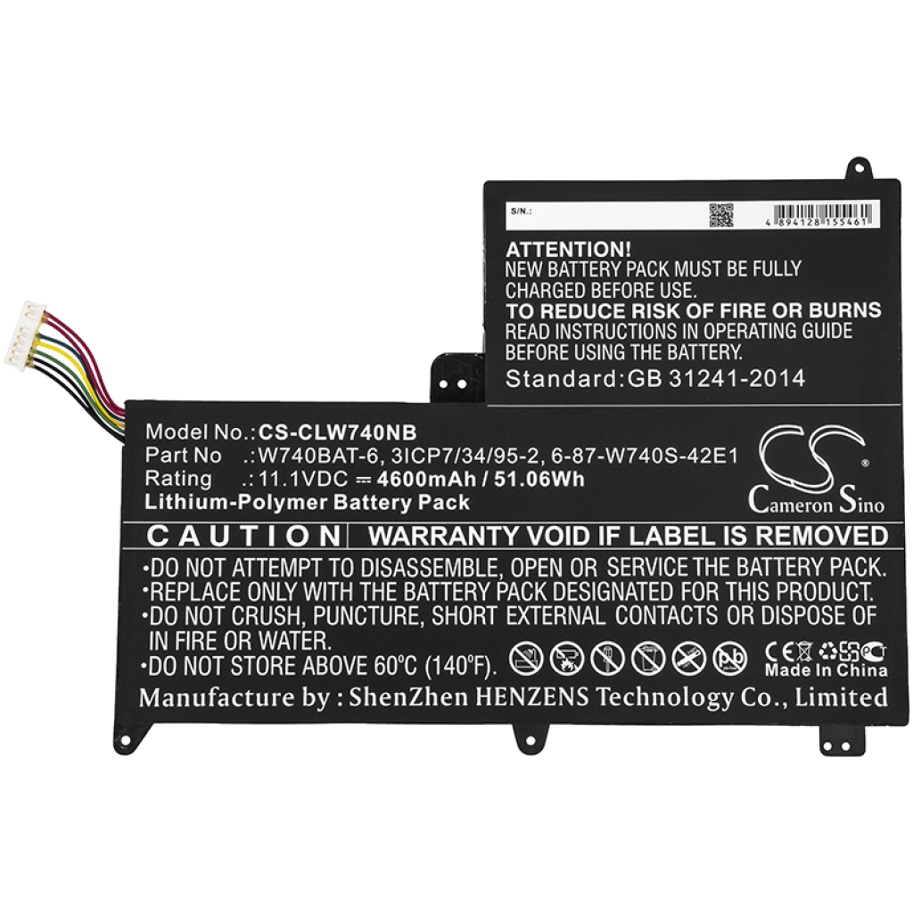 Batterie Batteria notebook CS-CLW740NB