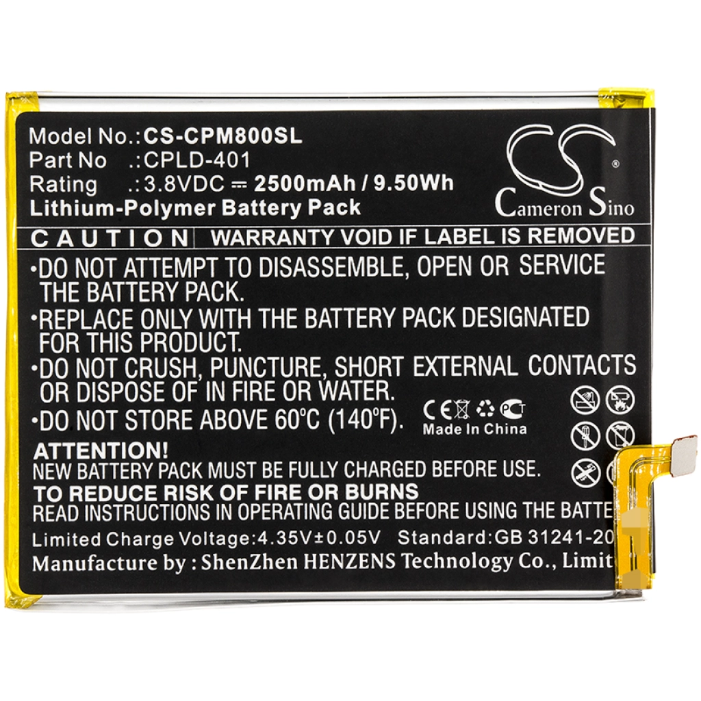 Batterie Batteria del telefono cellulare CS-CPM800SL