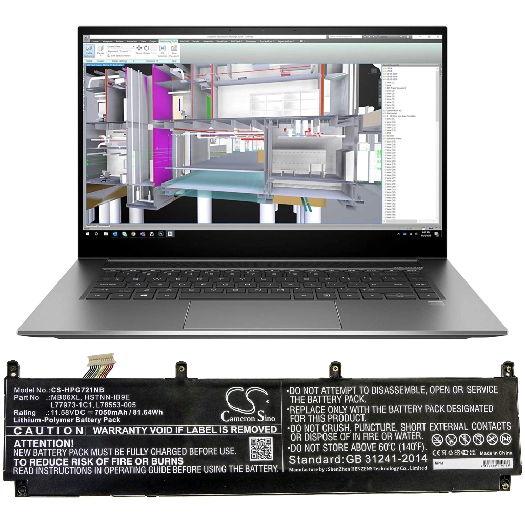 Batteria notebook HP ZBook Studio G7 ZBS15G7002 (CS-HPG721NB)