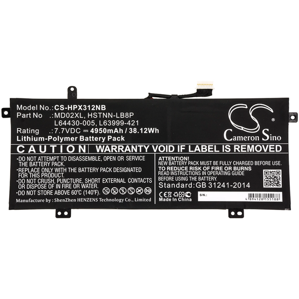 Batteria notebook HP Chromebook X360 12B-CA0010NR (CS-HPX312NB)