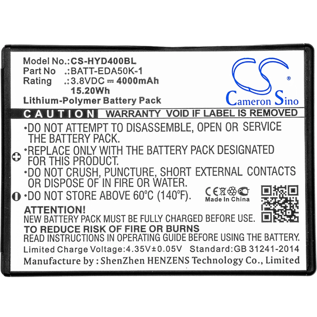 BarCode, Scanner Battery Honeywell CS-HYD400BL