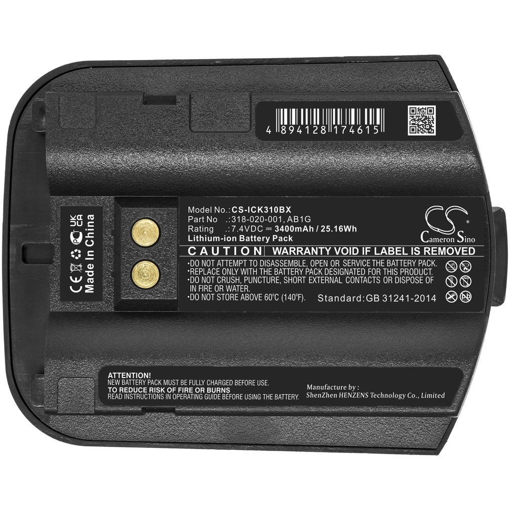 Codice a barre, batteria dello scanner Intermec CS-ICK310BX