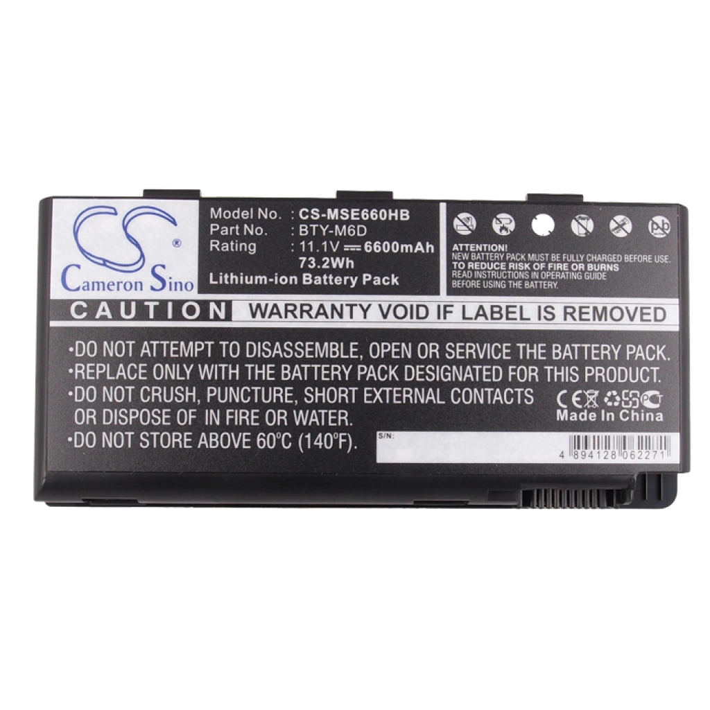Batteria notebook MSI GX660R-i7468LW7P (CS-MSE660HB)