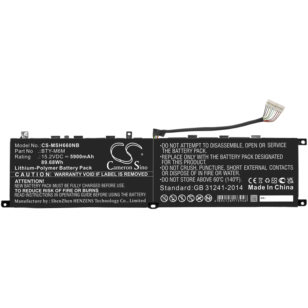 Batteria notebook MSI Creator 15 A10sdt-263cz (CS-MSH660NB)
