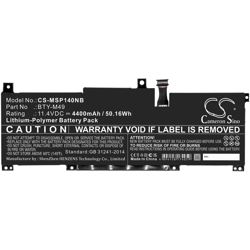 Batteria notebook MSI Prestige 14 A10SC-048ES (CS-MSP140NB)