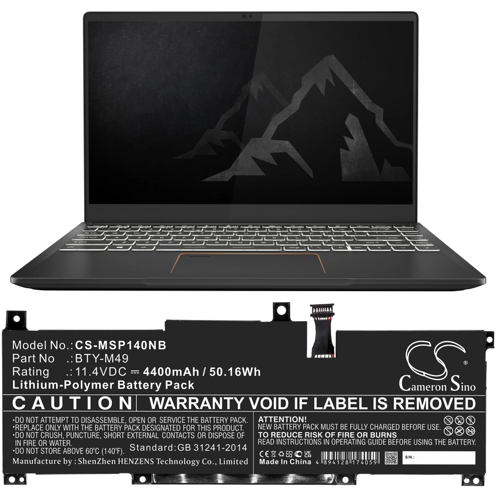 Batteria notebook MSI Prestige 14 A10SC-048ES (CS-MSP140NB)