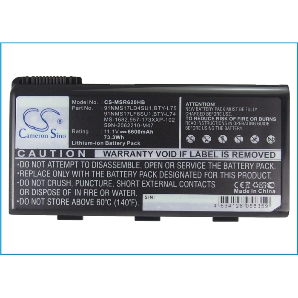 Batterie Batteria notebook CS-MSR620HB