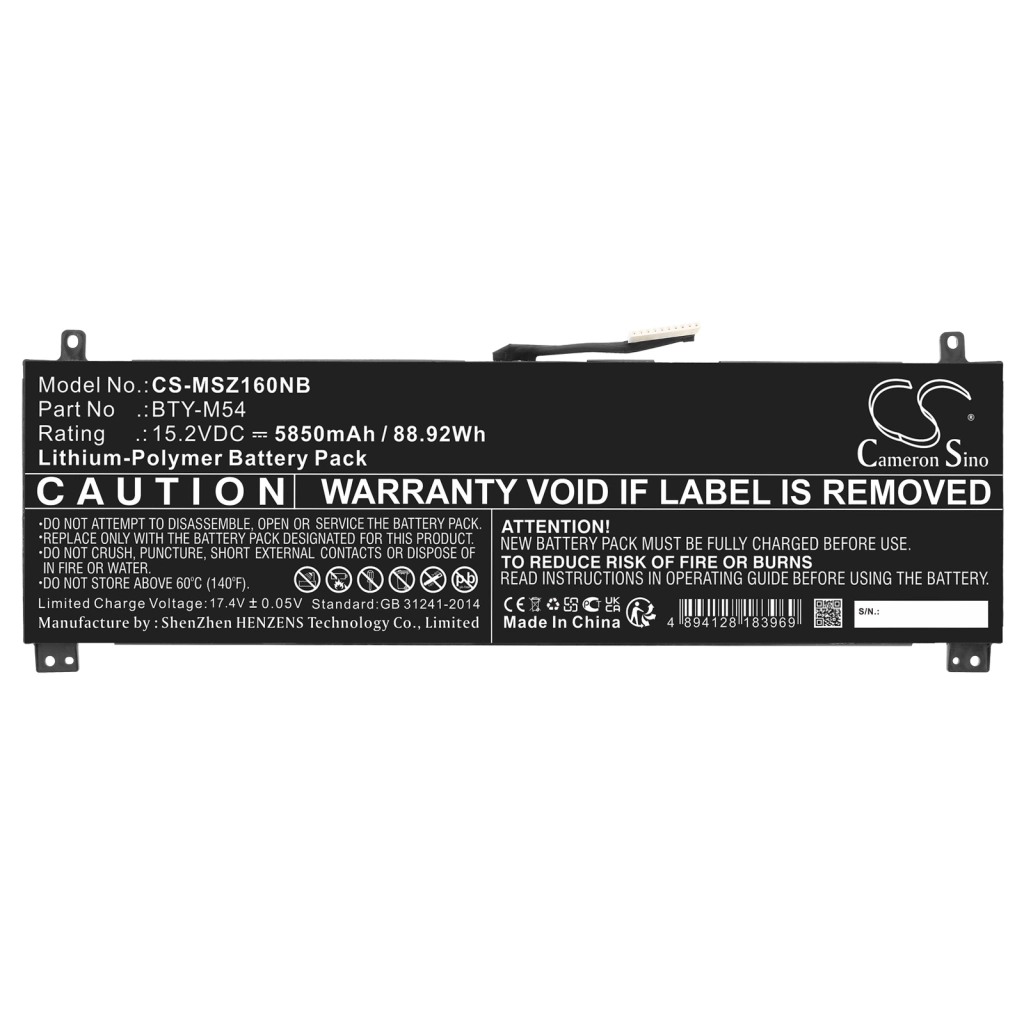 Batteria notebook MSI Creator Z16 A11UET-048 (CS-MSZ160NB)