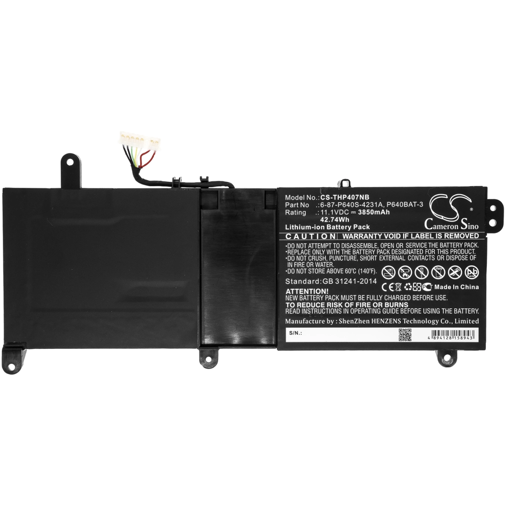 Batteria notebook CLEVO CS-THP407NB