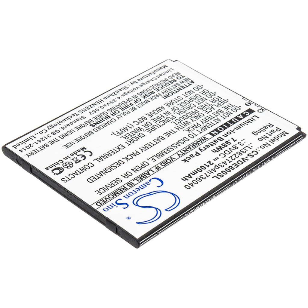 Compatible battery replacement for ZTE LI3822T43P4H736040