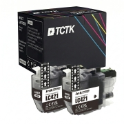 TCTK Cartucce d'inchiostro LC-421 set da 2 Nero compatibile con Brother DCP-J 1050 DW, per DCP-J 1140 DW, per DCP-J 1800 DW, per MFC-J 1010 DW, sostituisce LC421BK