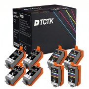 TCTK Cartucce d'inchiostro C-35BK C-36C set da 8 4x Nero 4x Ciano compatibile con Canon PIXMA iP100 iP100B iP110, per PIXMA TR150 with battery