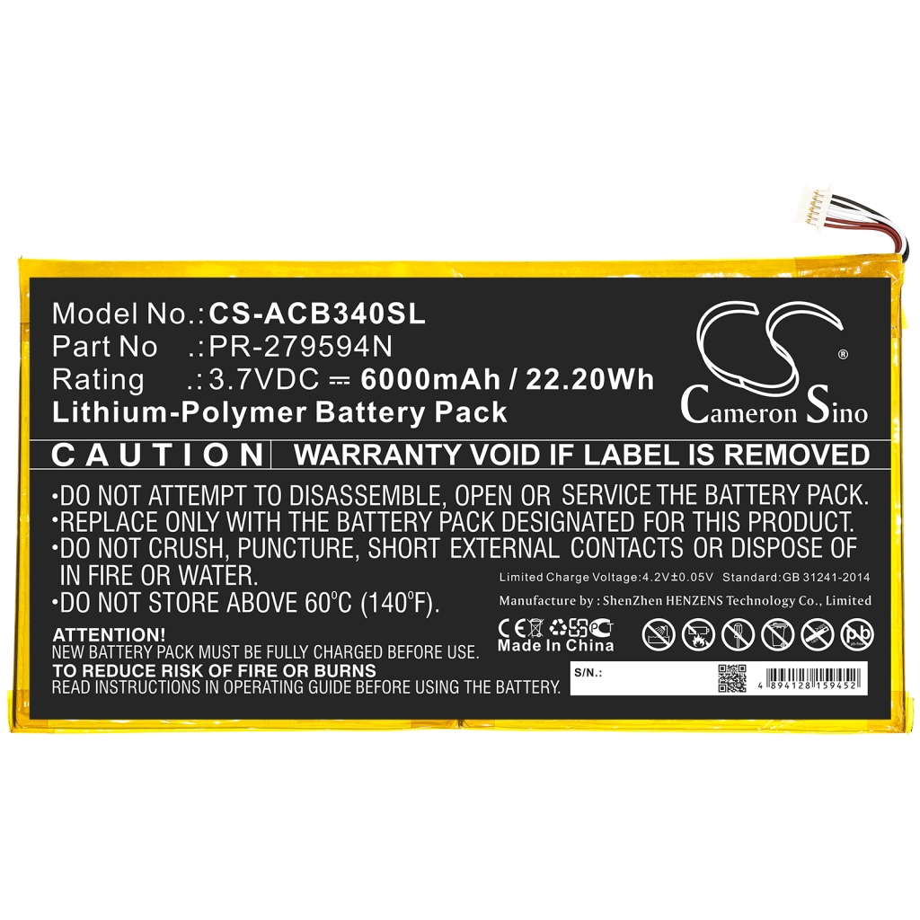 Batteria compressa Acer CS-ACB340SL