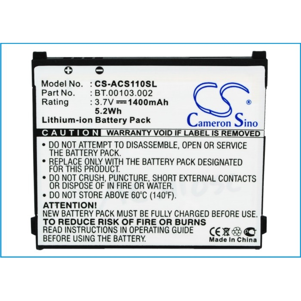 Batteria del telefono cellulare Acer CS-ACS110SL