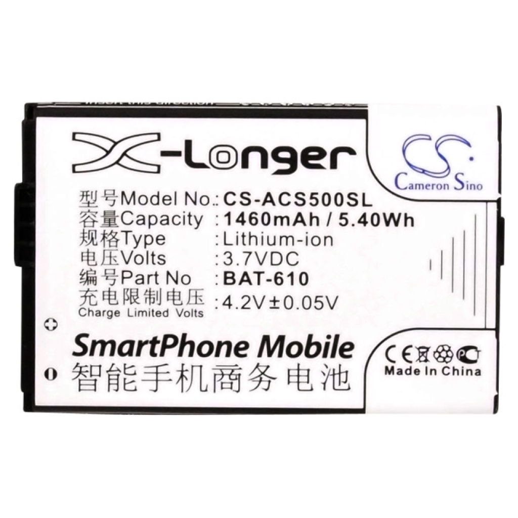 Batteria del telefono cellulare Acer CS-ACS500SL