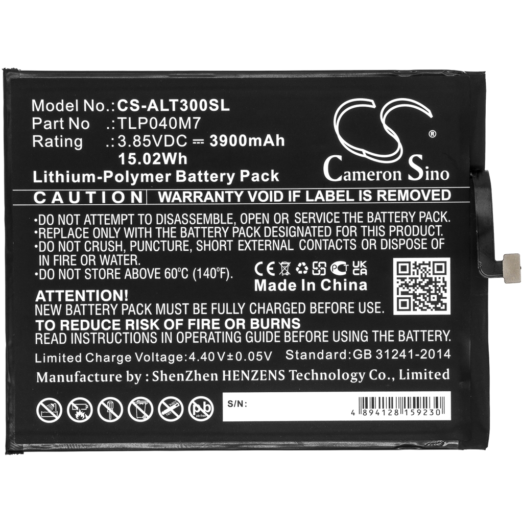 Sostituzione della batteria compatibile per Alcatel TLP040M1,TLP040M7