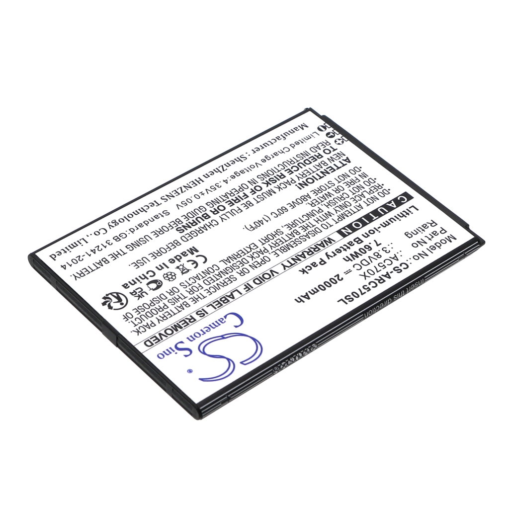 Batterie Batteria del telefono cellulare CS-ARC570SL