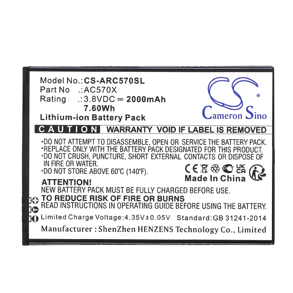 Batteria del telefono cellulare Archos CS-ARC570SL