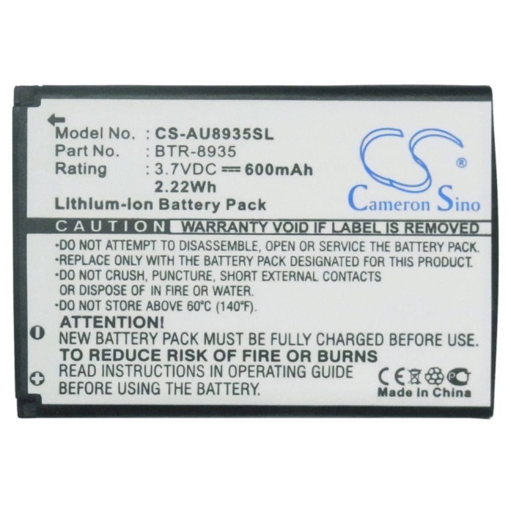 CS-AU8935SL battery full label face 3.7V 600mAh 2.22Wh Cameron Sino