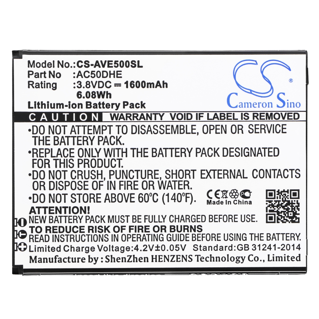 Batteria del telefono cellulare Archos A50D Helium (CS-AVE500SL)