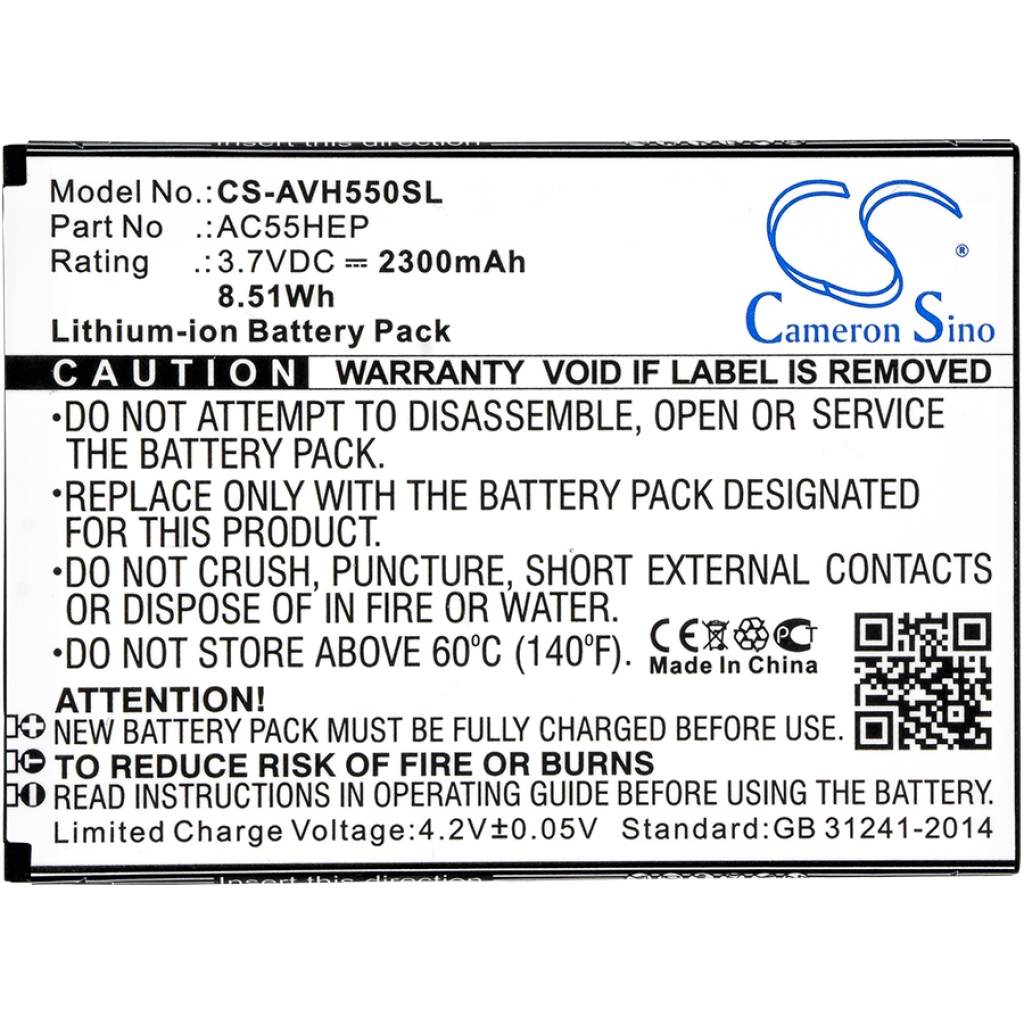 Batterie Batteria del telefono cellulare CS-AVH550SL