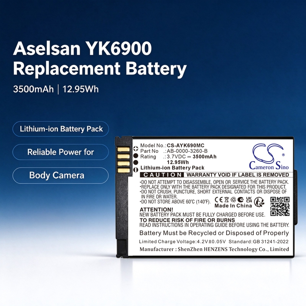 Batterie compatibile con Aselsan YK6900 YK6900 CS-AYK690MC
