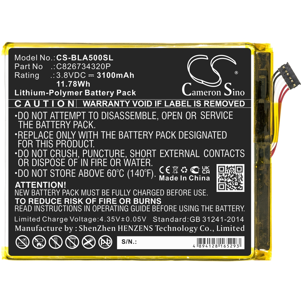Sostituzione della batteria compatibile per BLU C826734320P
