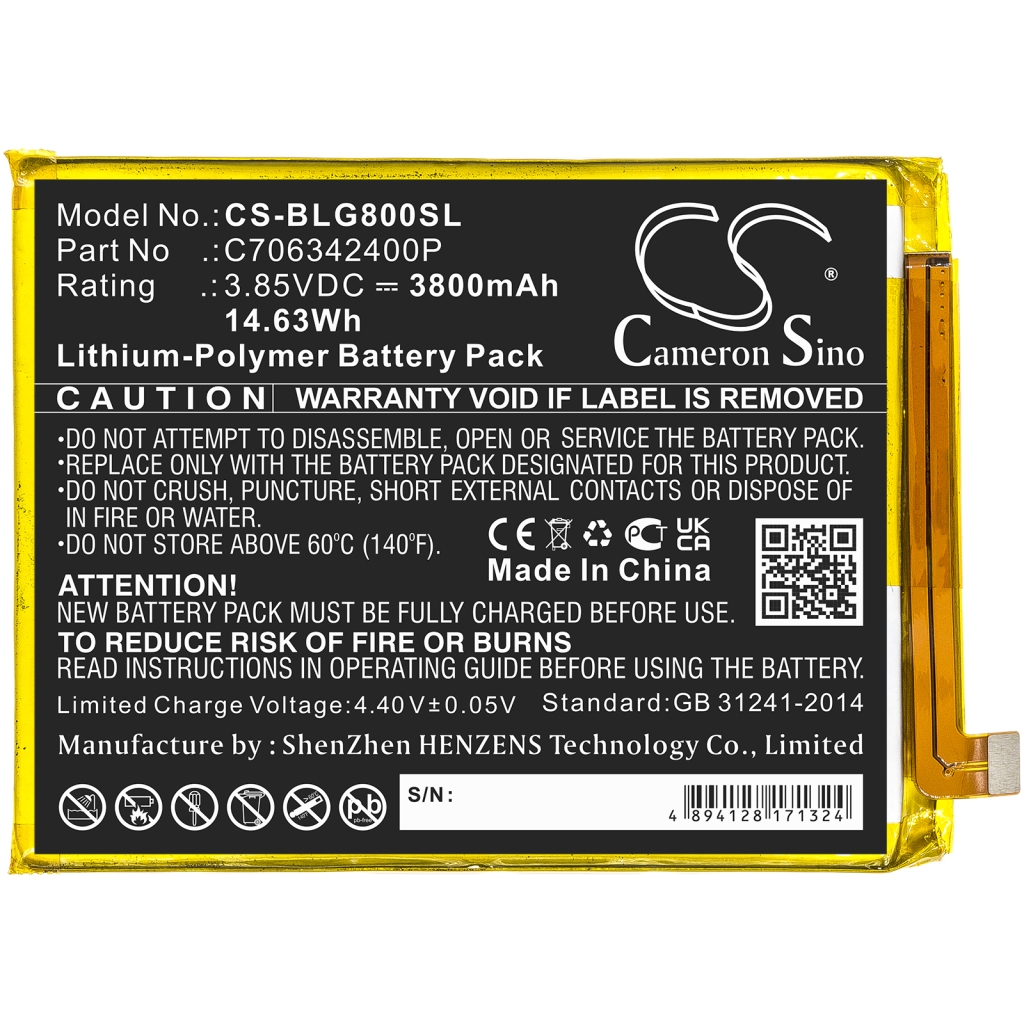 Sostituzione della batteria compatibile per BLU C706342400P