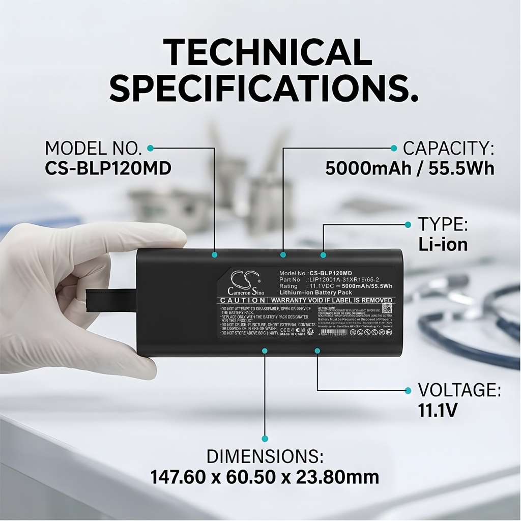 Batteria compatibile con Biolight CS-BLP120MD