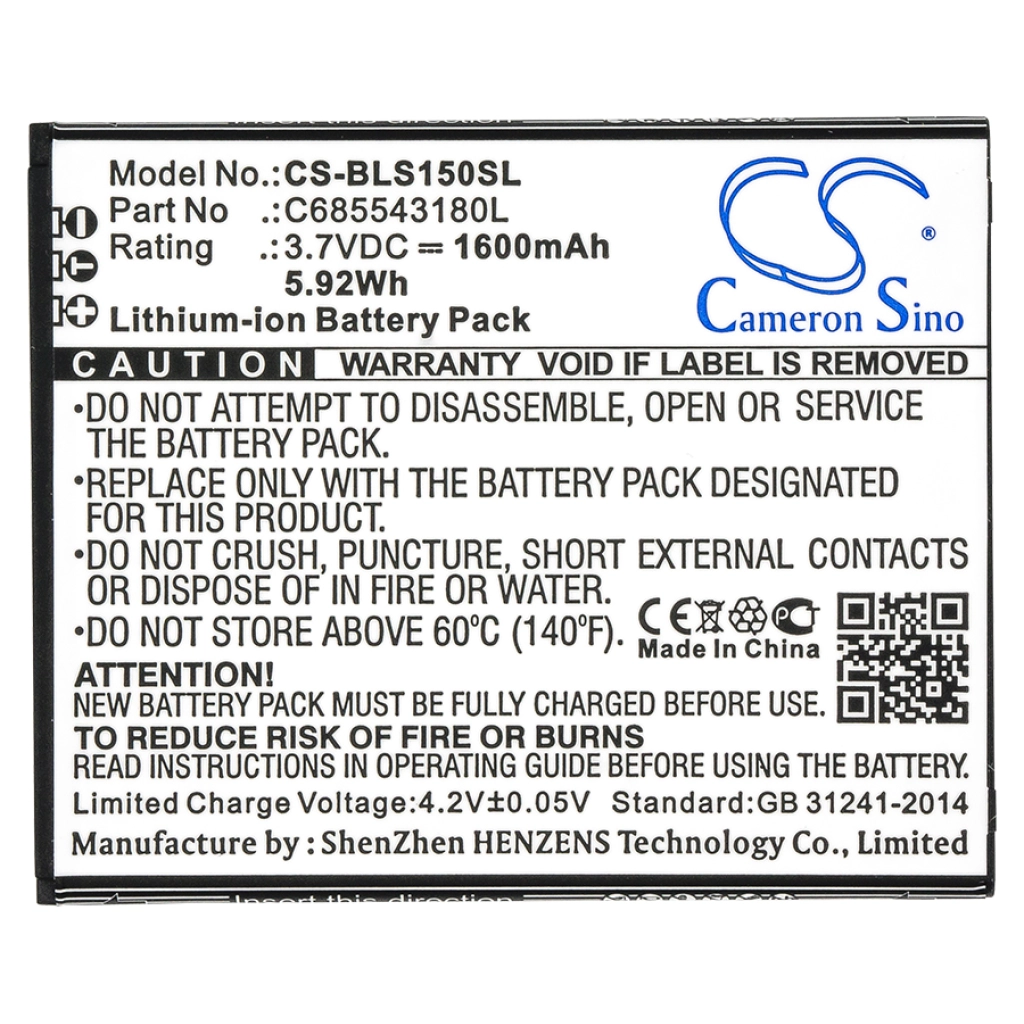 Batterie Batteria del telefono cellulare CS-BLS150SL