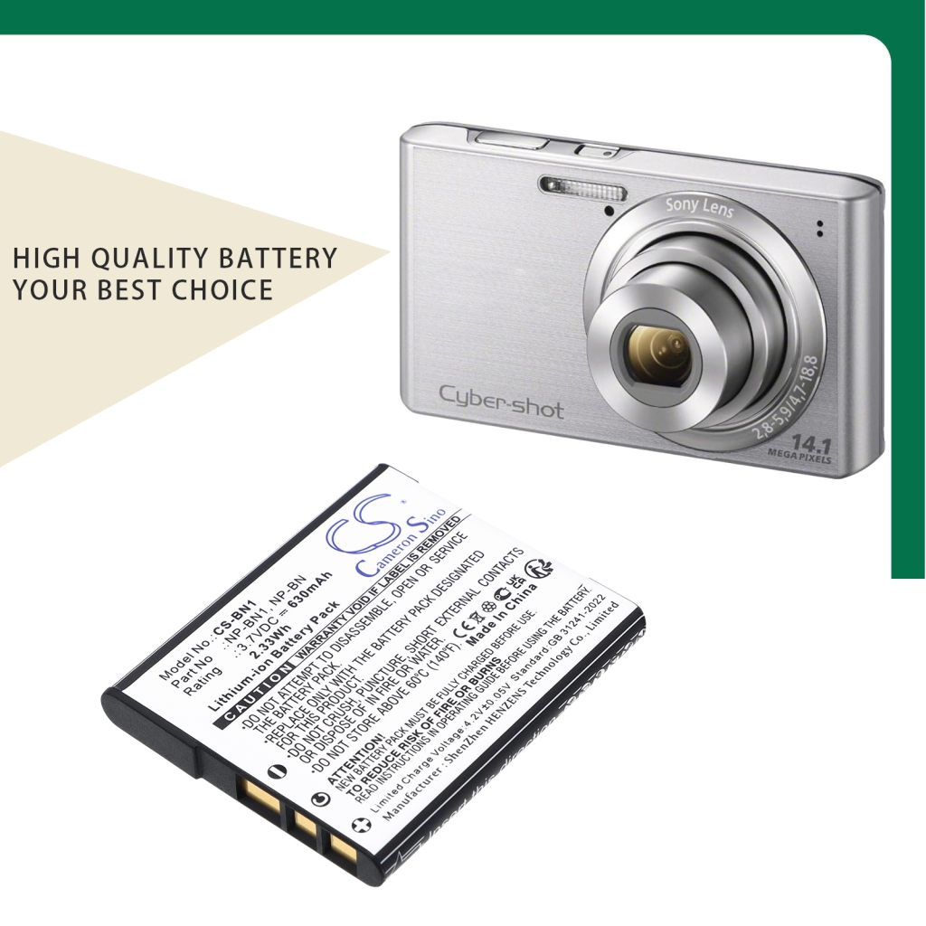 Batteria per Sony Cyber-shot DSC-W620B CS-BN1