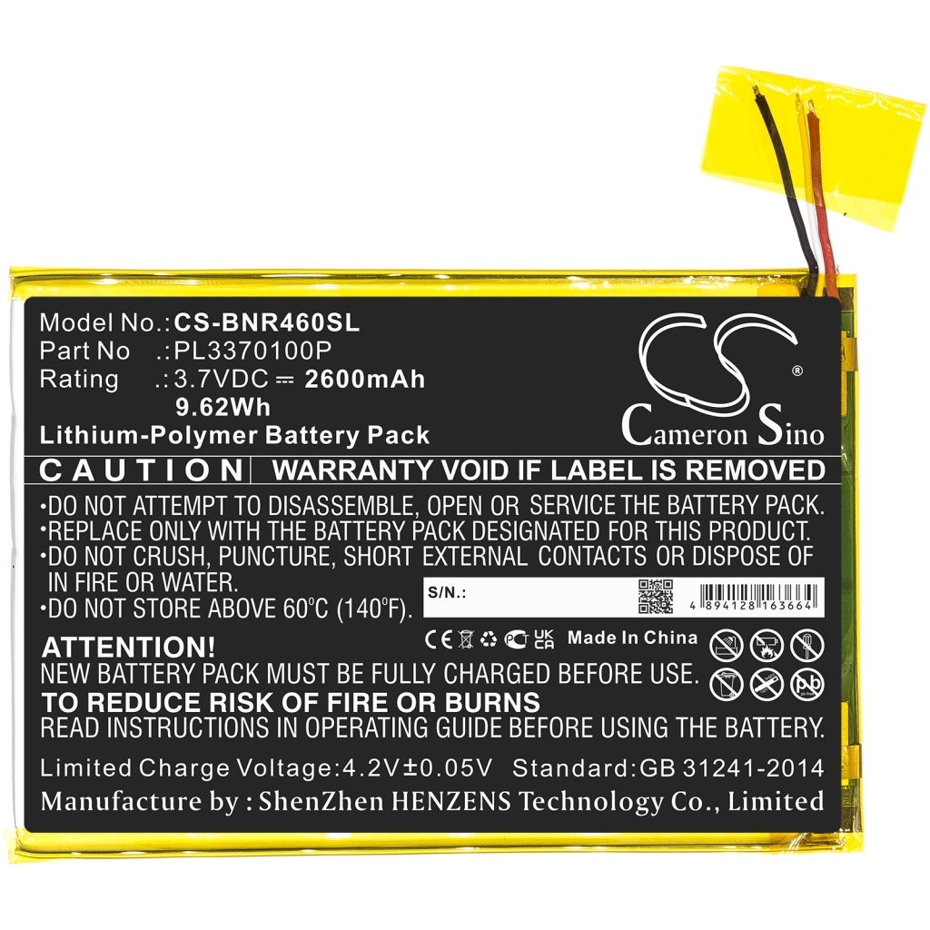 Batteria compressa Barnes & noble CS-BNR460SL