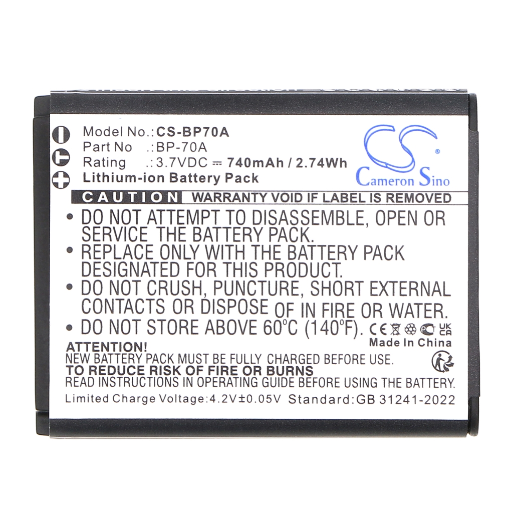 Batterie Sostituisce BP-70EP